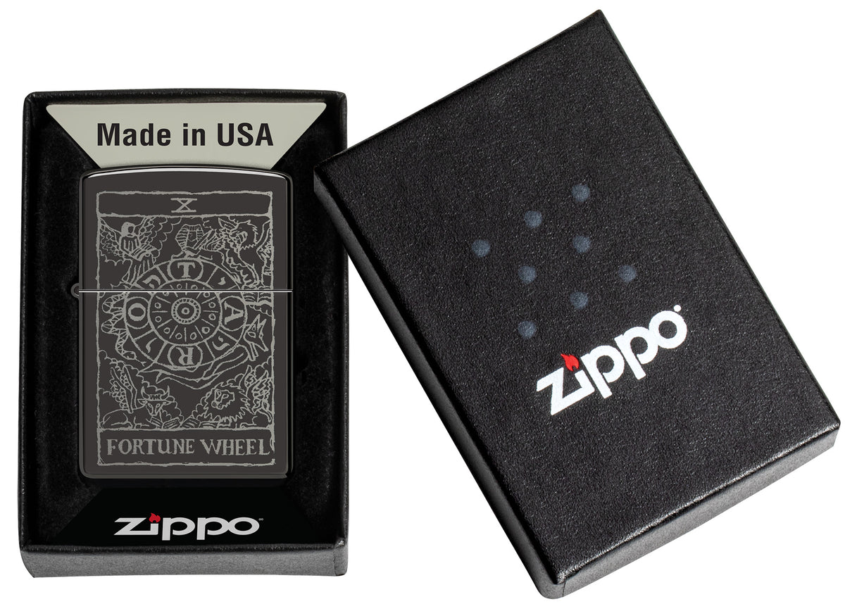 Zippo Fortune Wheel Design Windproof Pocket Fuel Refillable Lighter, BIS Certified
