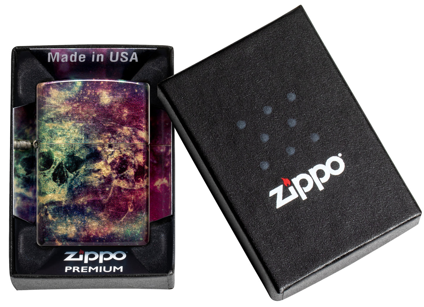 Zippo Galaxy Skull Design Model Windproof Pocket Fuel Refillable Lighter, BIS Certified