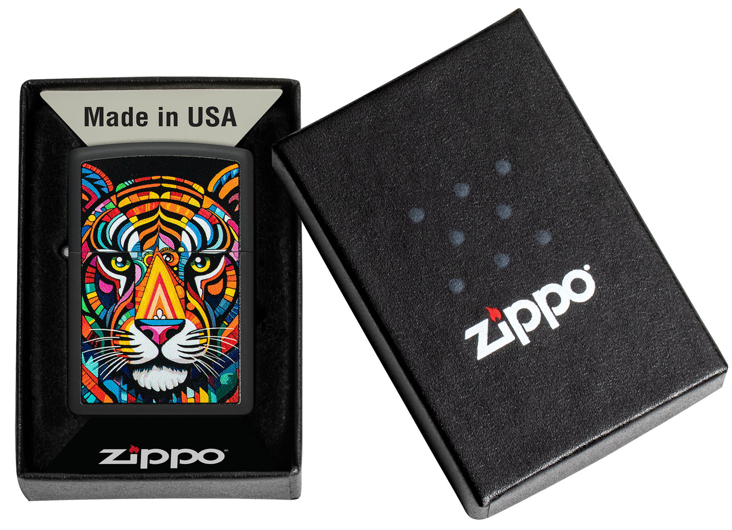 Zippo Colorful Tiger Design Model Windproof Pocket Fuel Refillable Lighter, BIS Certified