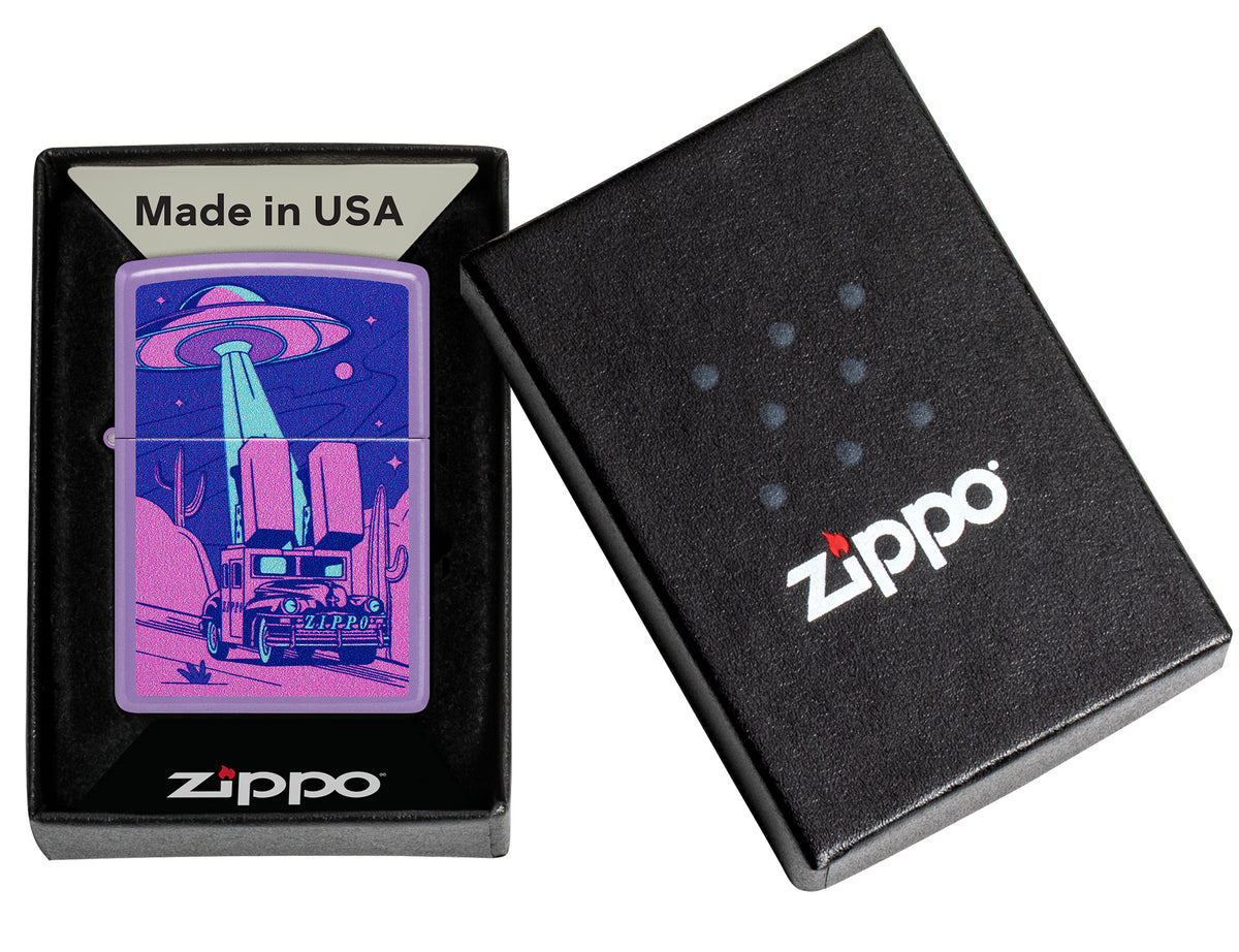 Zippo Car Alien Design Windproof Pocket Fuel Refillable Lighter, BIS Certified