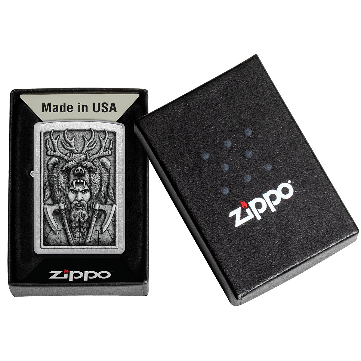 Zippo Barbarian Design Windproof Pocket Fuel Refillable Lighter, BIS Certified