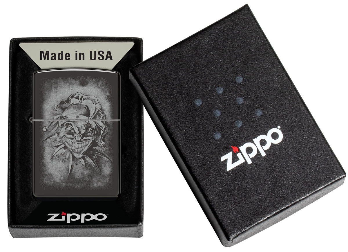 Zippo Clown Design Windproof Pocket Fuel Refillable Lighter, BIS Certified