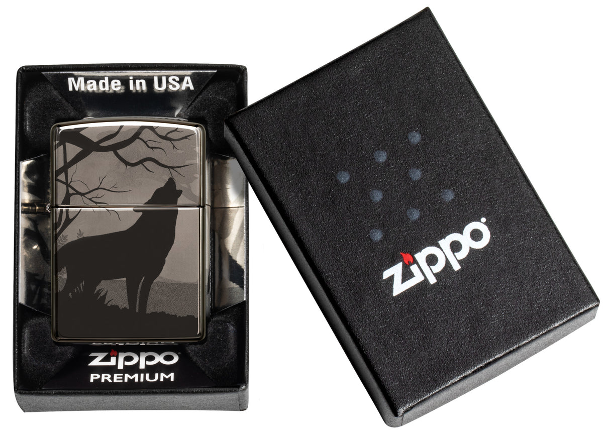 Zippo Wolves Design Windproof Pocket Fuel Refillable Lighter, BIS Certified