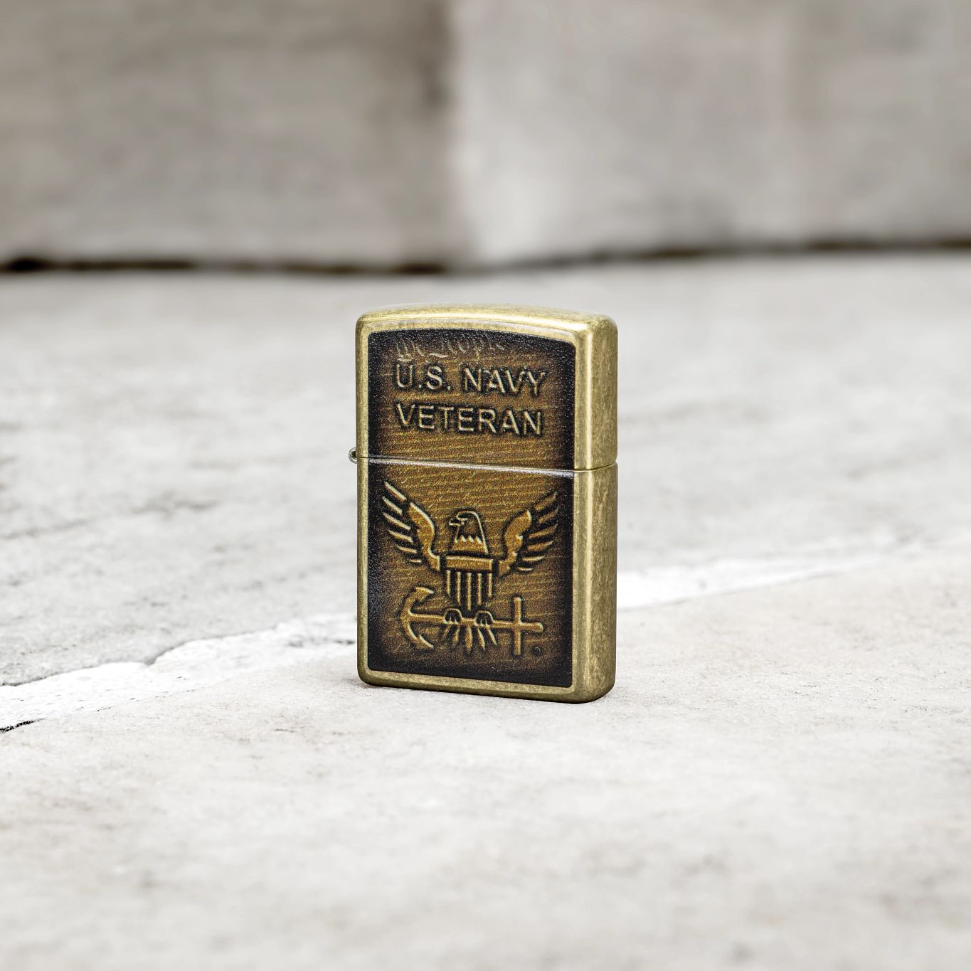 Zippo United States Navy® Street Brass Pocket Lighter