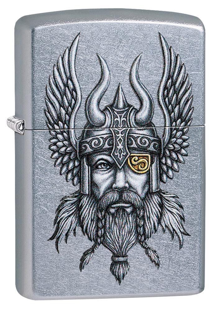 Viking Warrior Design Street Chrome Pocket Lighter