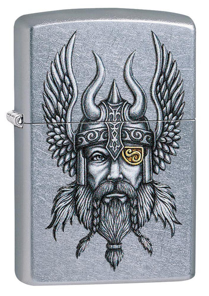 Viking Warrior Design Street Chrome Pocket Lighter