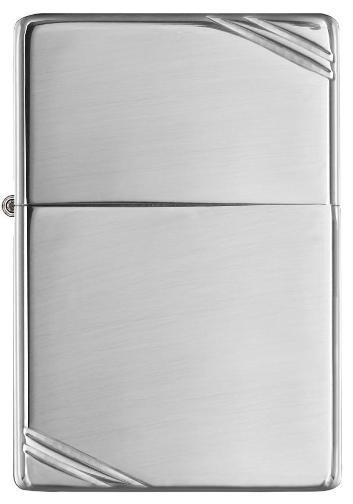 Vintage High Polish Chrome with Slashes Pocket Lighter