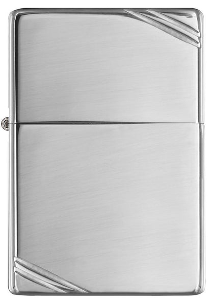 Vintage High Polish Chrome with Slashes Pocket Lighter