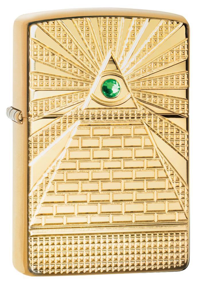 Eye of Providence High Polish Brass Design Pocket Lighter