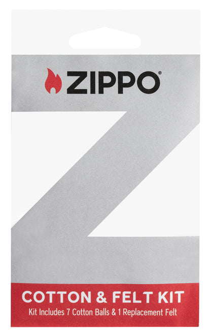 Zippo Cotton Felt Replacement Kit Windproof Pocket Fuel Refillable Lighter, BIS Certified