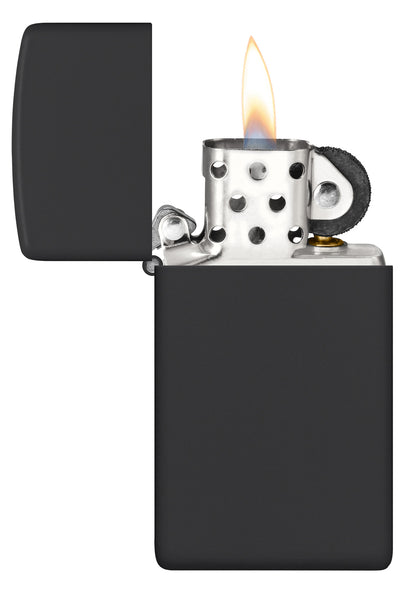 Zippo Slim Black Matte Windproof Pocket Fuel Refillable Lighter, BIS Certified