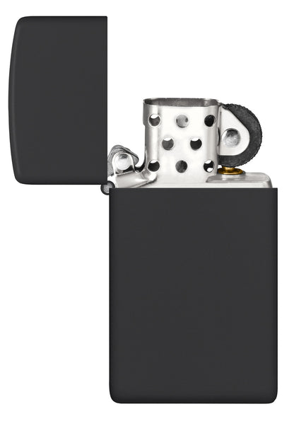 Zippo Slim Black Matte Windproof Pocket Fuel Refillable Lighter, BIS Certified