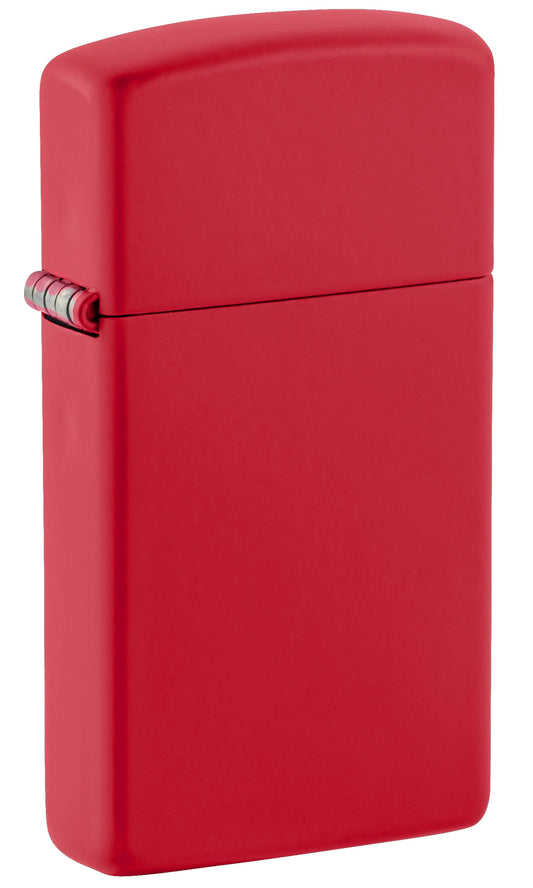 Zippo Slim Red Matte Windproof Pocket Fuel Refillable Lighter, BIS Certified