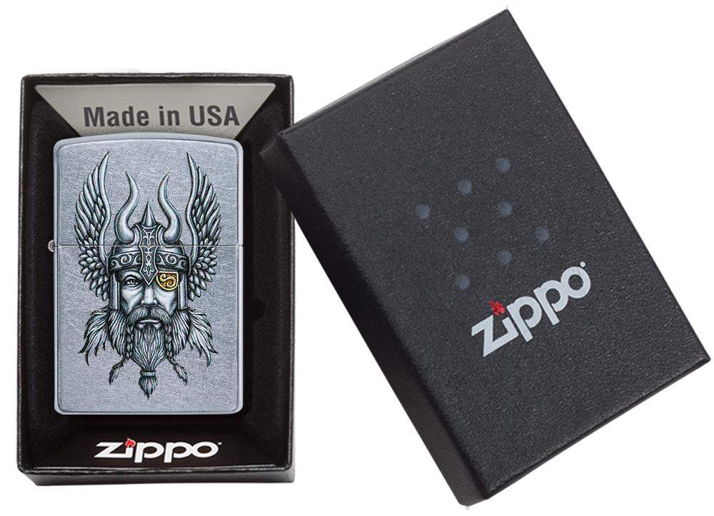 Viking Warrior Design Street Chrome Pocket Lighter