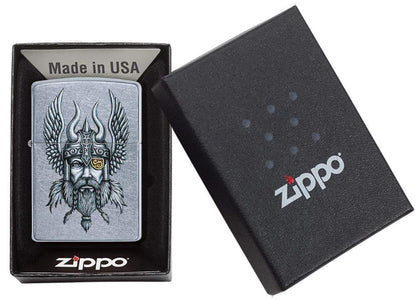 Viking Warrior Design Street Chrome Pocket Lighter