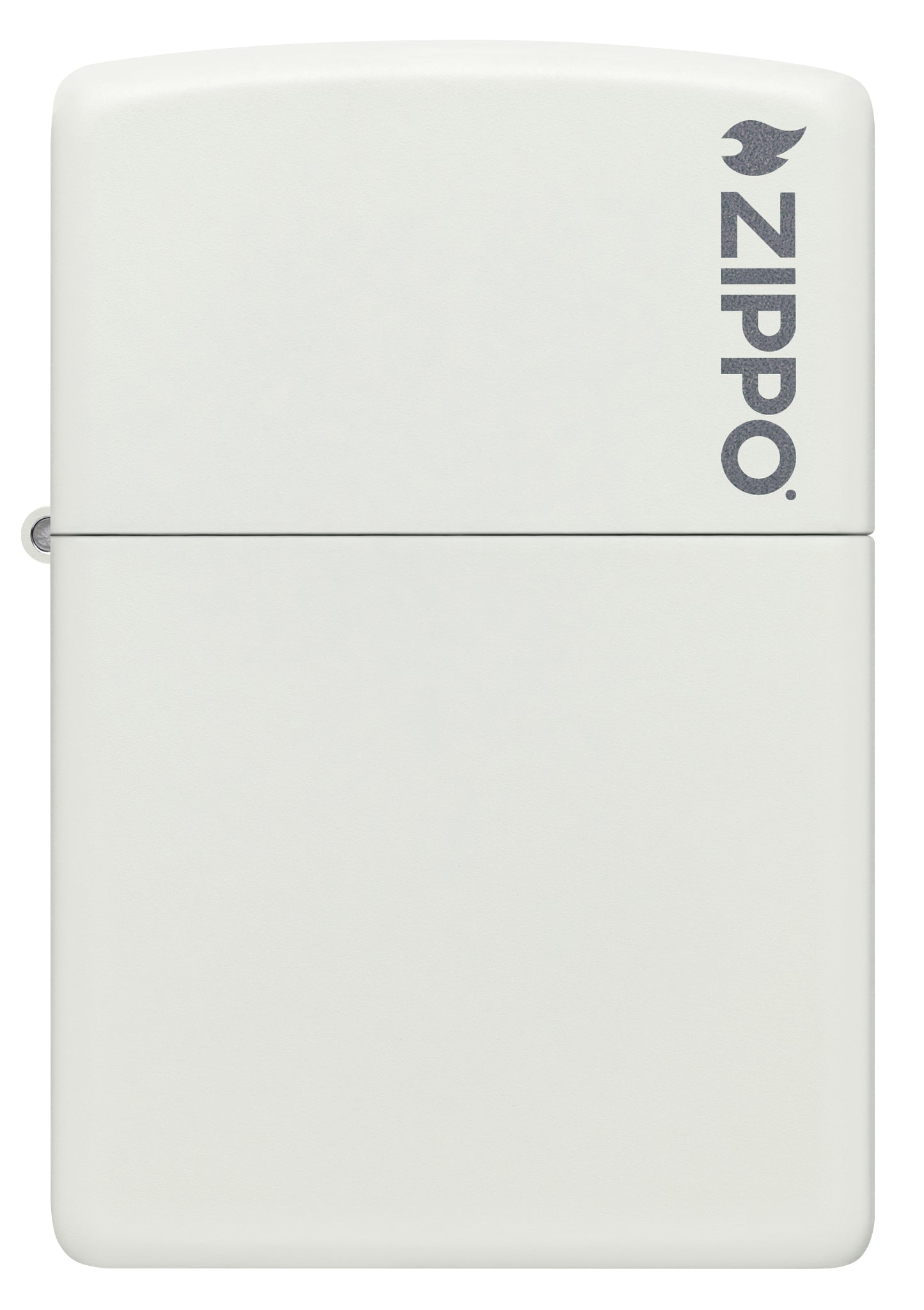 214ZL  White Matte Logo Pocket Lighter