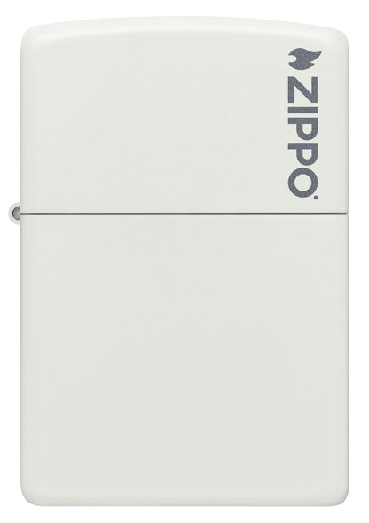 214ZL  White Matte Logo Pocket Lighter