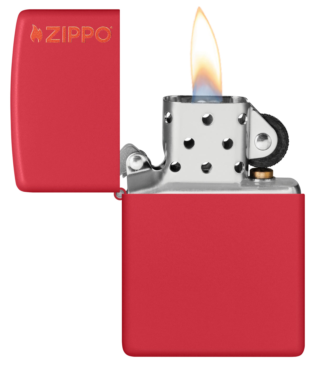 Classic Red Matte with Zippo Logo Pocket Lighter