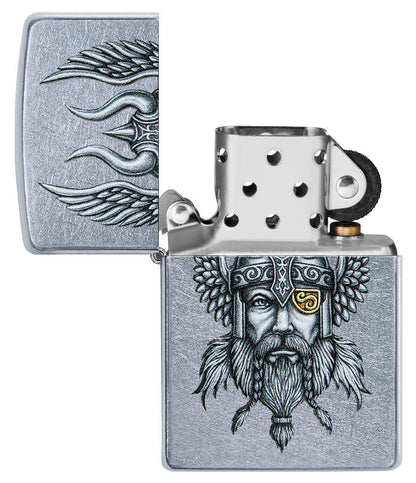 Viking Warrior Design Street Chrome Pocket Lighter