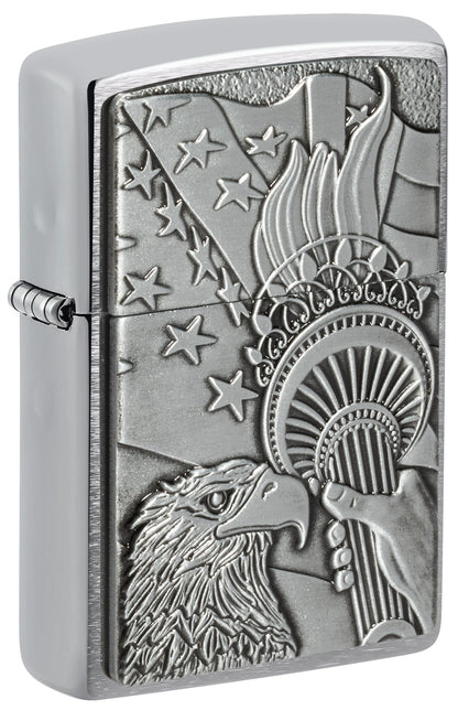 Zippo Something Patriotic Model Windproof Pocket Fuel Refillable Lighter, BIS Certified
