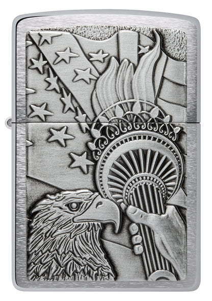 Zippo Something Patriotic Model Windproof Pocket Fuel Refillable Lighter, BIS Certified