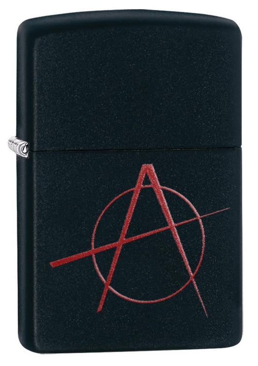 Anarchy Symbol Black Matte Pocket Lighter