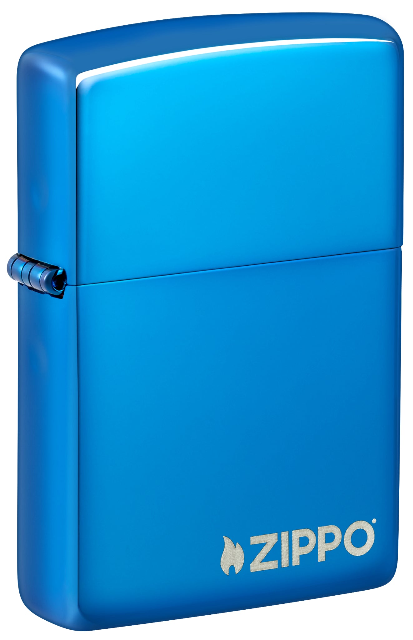 Logo High Polish Blue Pocket Lighter