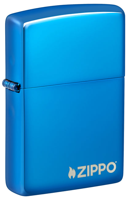 Logo High Polish Blue Pocket Lighter