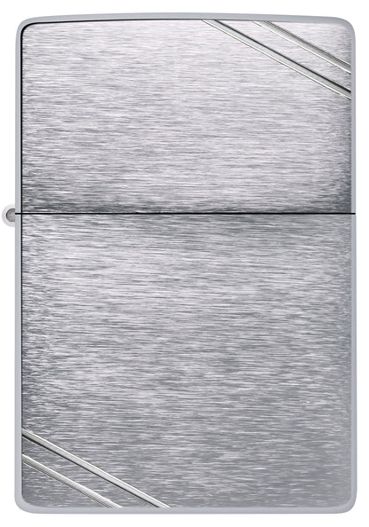 Zippo Vintage Br Fin Chrome Model Windproof Pocket Fuel Refillable Lighter, BIS Certified