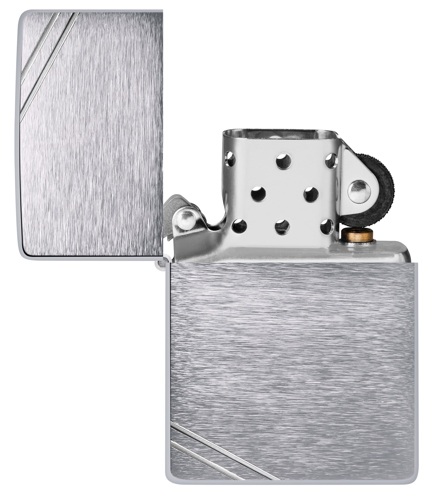 Zippo Vintage Br Fin Chrome Model Windproof Pocket Fuel Refillable Lighter, BIS Certified