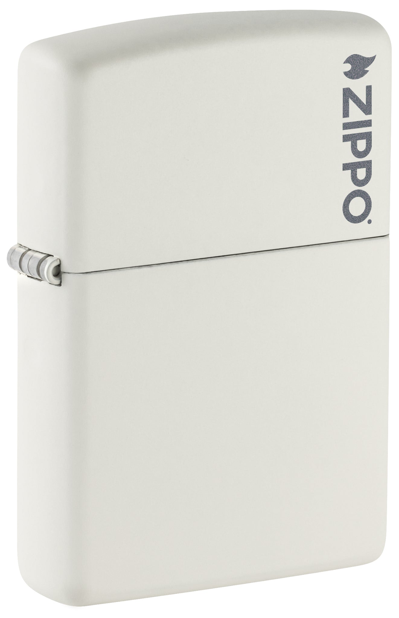 214ZL  White Matte Logo Pocket Lighter