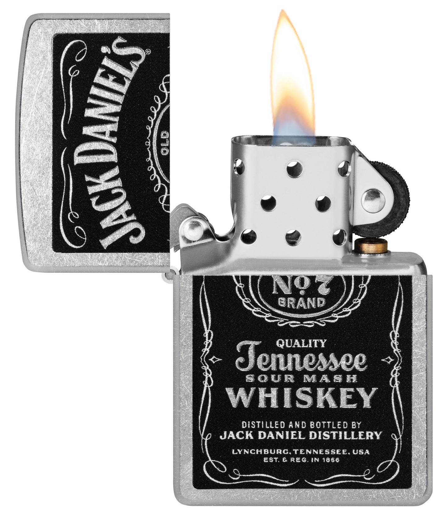 Zippo Jack Daniel's Label Model Windproof Pocket Fuel Refillable Lighter, BIS Certified
