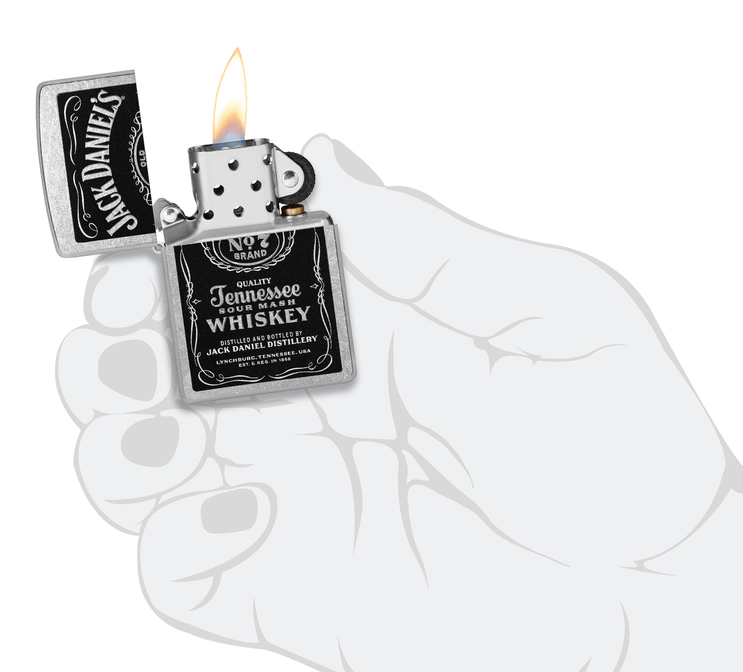 Zippo Jack Daniel's Label Model Windproof Pocket Fuel Refillable Lighter, BIS Certified