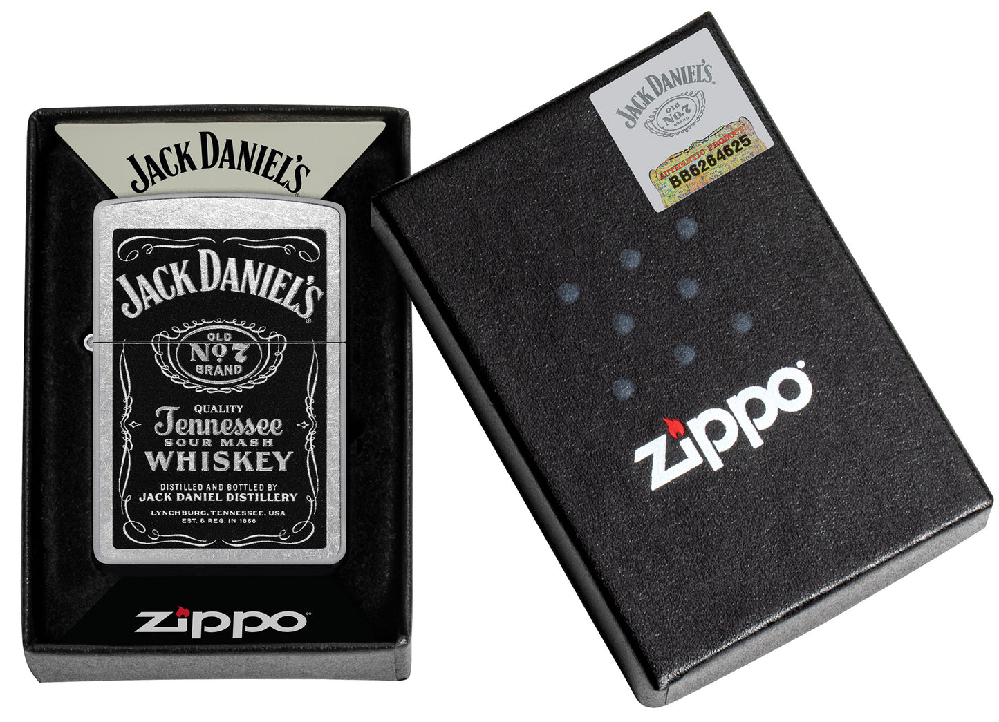 Zippo Jack Daniel's Label Model Windproof Pocket Fuel Refillable Lighter, BIS Certified