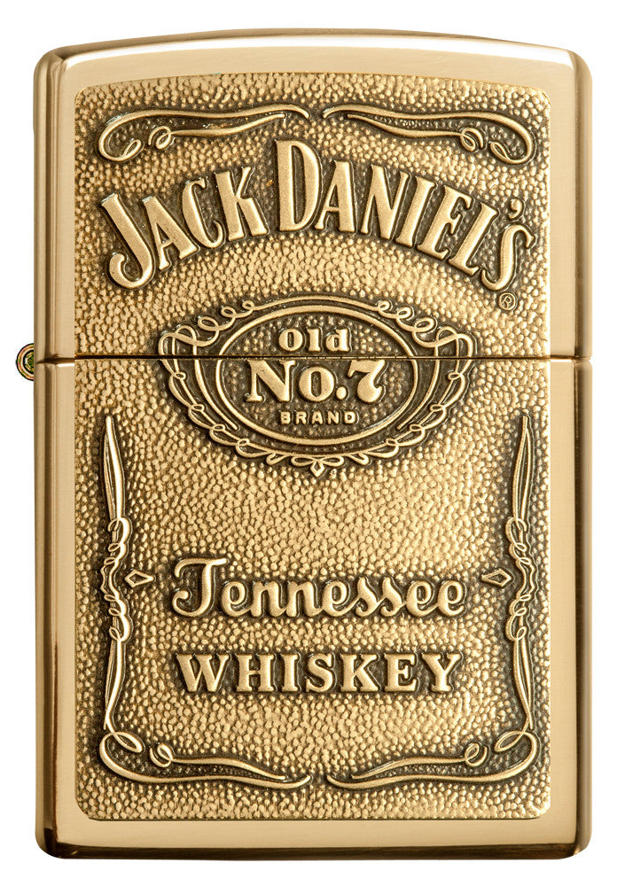 Zippo Jack Daniels Brass Windproof Pocket Fuel Refillable Lighter, BIS Certified
