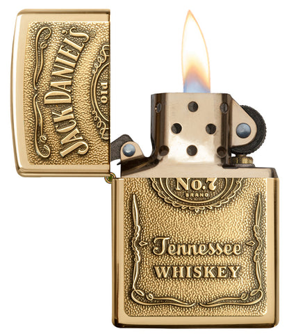Zippo Jack Daniels Brass Windproof Pocket Fuel Refillable Lighter, BIS Certified