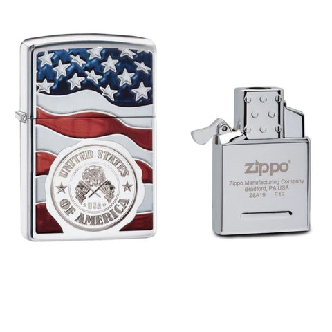 American Stamp on Flag and FREE Single Torch Butane Insert