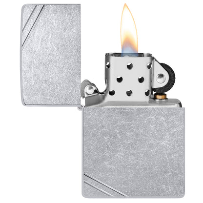 Zippo Vintage Street Chrome Windproof Pocket Fuel Refillable Lighter, BIS Certified