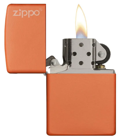 Classic Orange Matte Zippo Logo Customizable