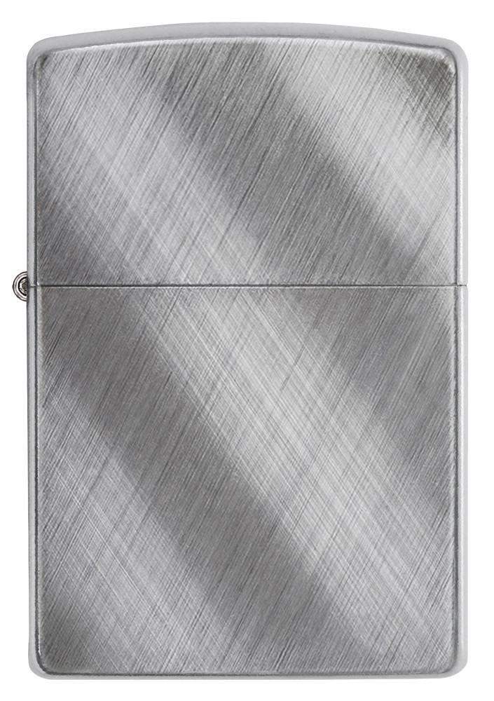 Diagonal Weave Brushed Chrome Pocket Lighter