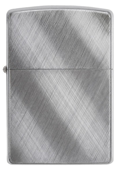 Diagonal Weave Brushed Chrome Pocket Lighter