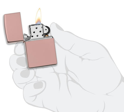 High Polish Rose Gold Pocket Lighter