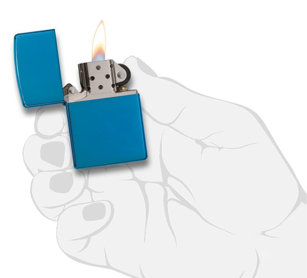 Classic High Polish Blue Pocket Lighter