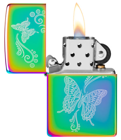 Zippo Butterflies Design Model Windproof Pocket Fuel Refillable Lighter, BIS Certified
