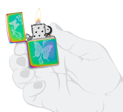 Zippo Butterflies Design Model Windproof Pocket Fuel Refillable Lighter, BIS Certified