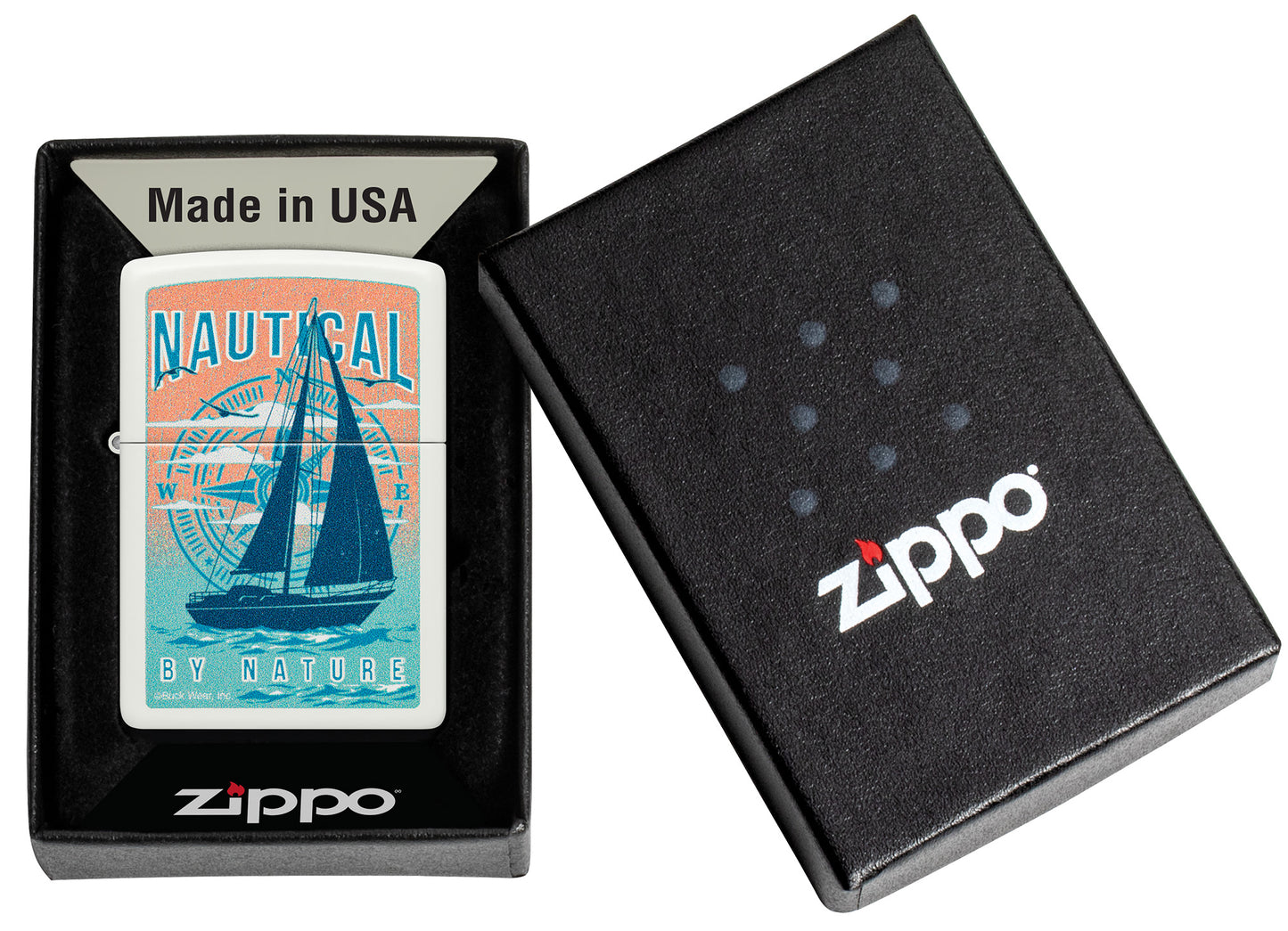 Zippo Buck Nautical Model Windproof Pocket Fuel Refillable Lighter, BIS Certified