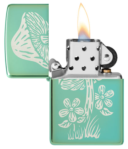 Zippo Mushroom Design Model Windproof Pocket Fuel Refillable Lighter, BIS Certified