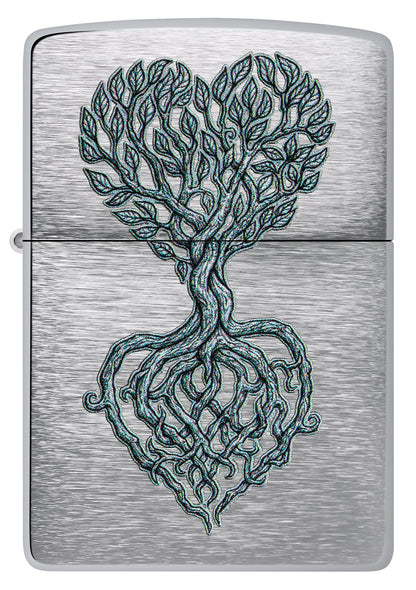 Zippo Tree of Love Design Windproof Pocket Fuel Refillable Lighter, BIS Certified
