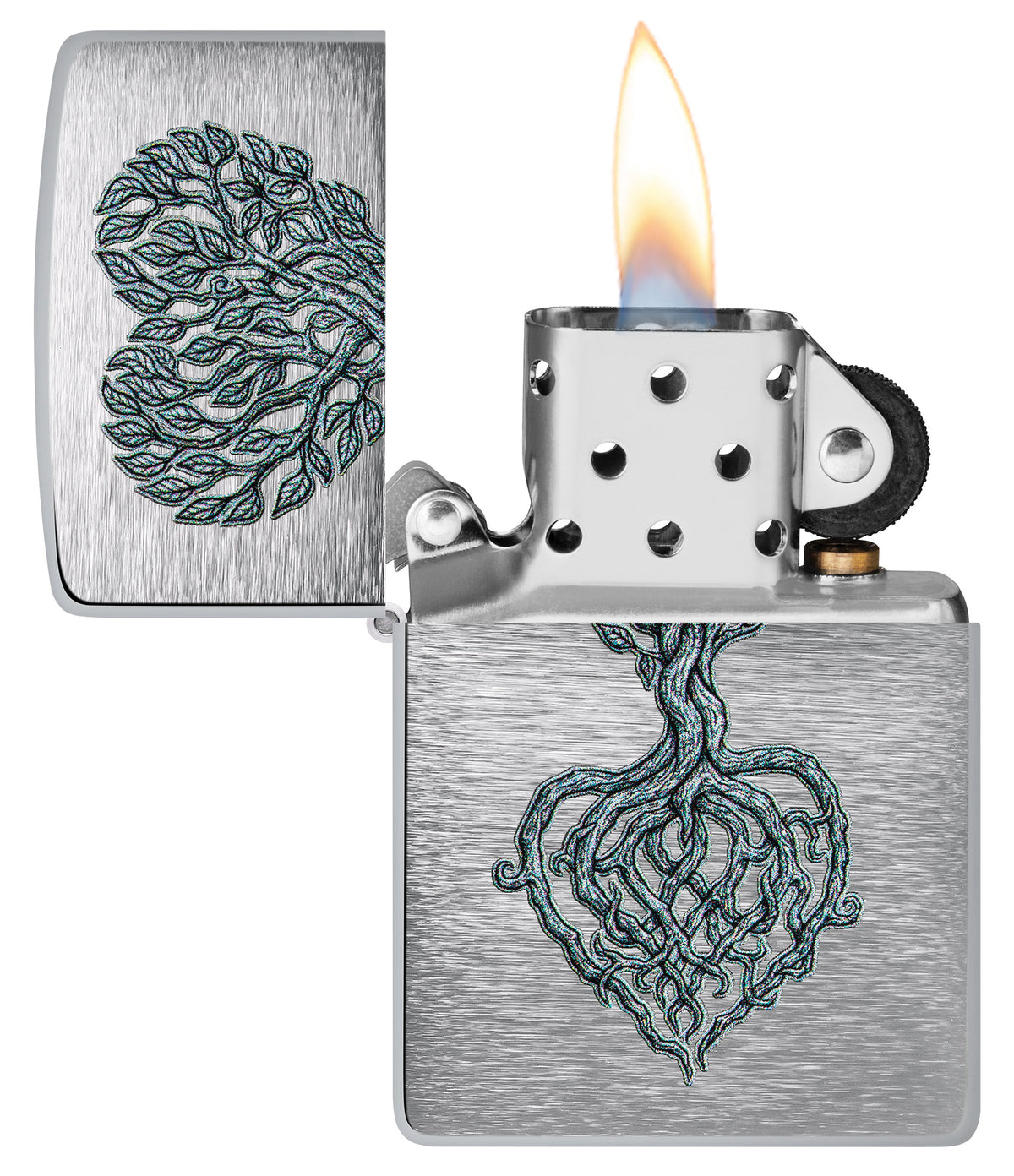 Zippo Tree of Love Design Windproof Pocket Fuel Refillable Lighter, BIS Certified