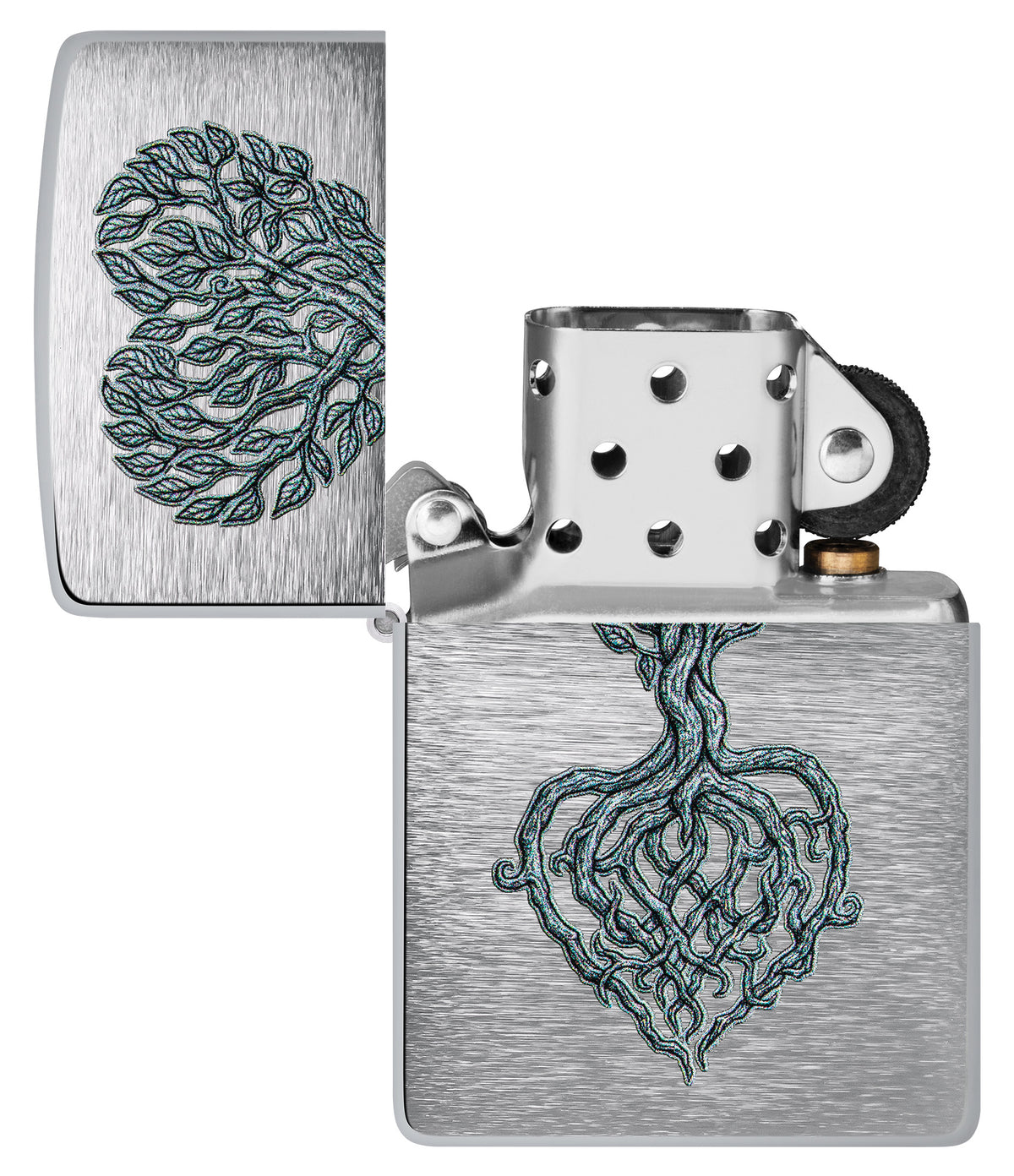 Zippo Tree of Love Design Windproof Pocket Fuel Refillable Lighter, BIS Certified
